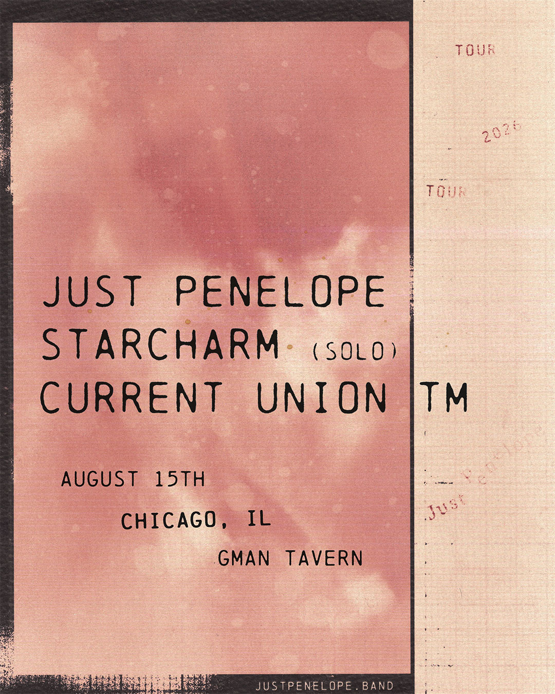 Just Penelope * Starcharm (solo) * Current Union TM