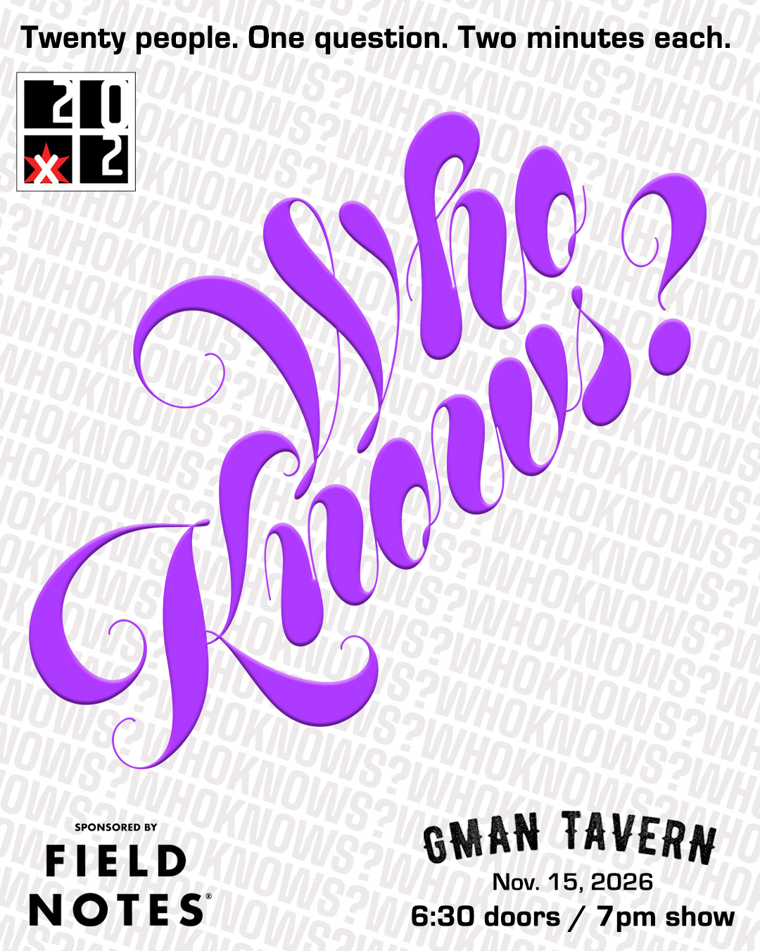 20×2 Chicago: Who Knows?